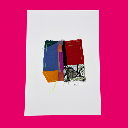 A4 Colourful Patchwork Fabric Sketch 10