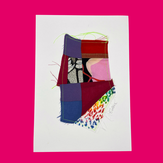 A4 Colourful Patchwork Fabric Sketch 9