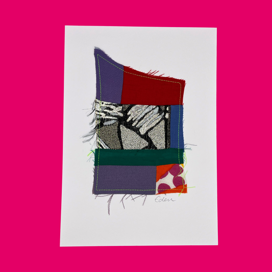 A4 Colourful Patchwork Fabric Sketch 13