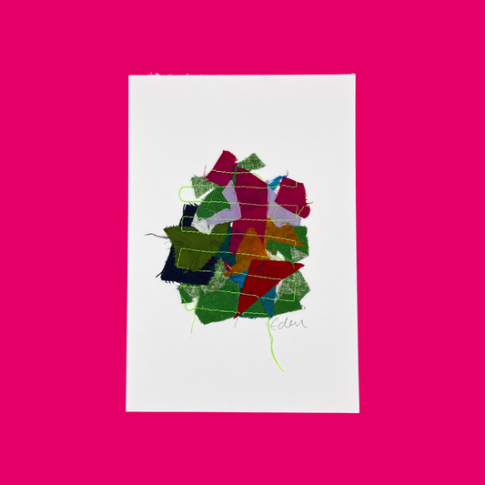 A5 Colourful Patchwork Fabric Sketch 15