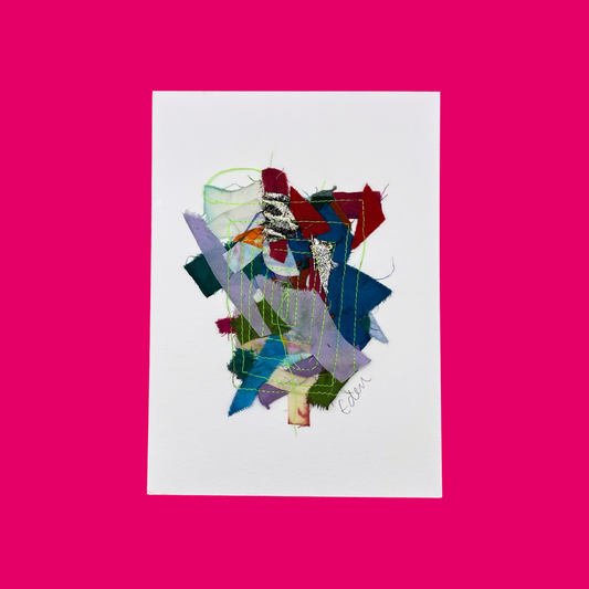 A5 Colourful Patchwork Fabric Sketch 7