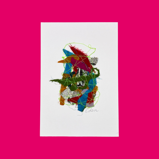 A5 Colourful Patchwork Fabric Sketch 16