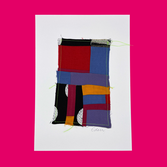 A4 Colourful Patchwork Fabric Sketch 5