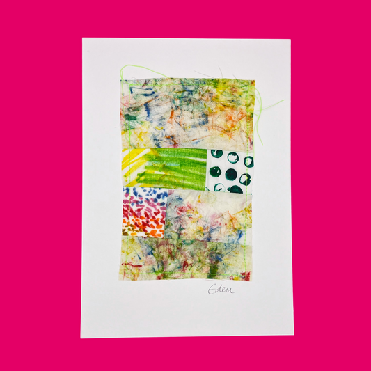 A4 Colourful Patchwork Fabric Sketch 6