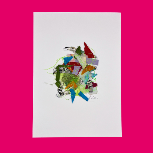 A4 Colourful Patchwork Fabric Sketch 12