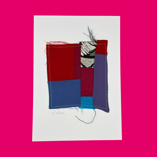 A4 Colourful Patchwork Fabric Sketch 14