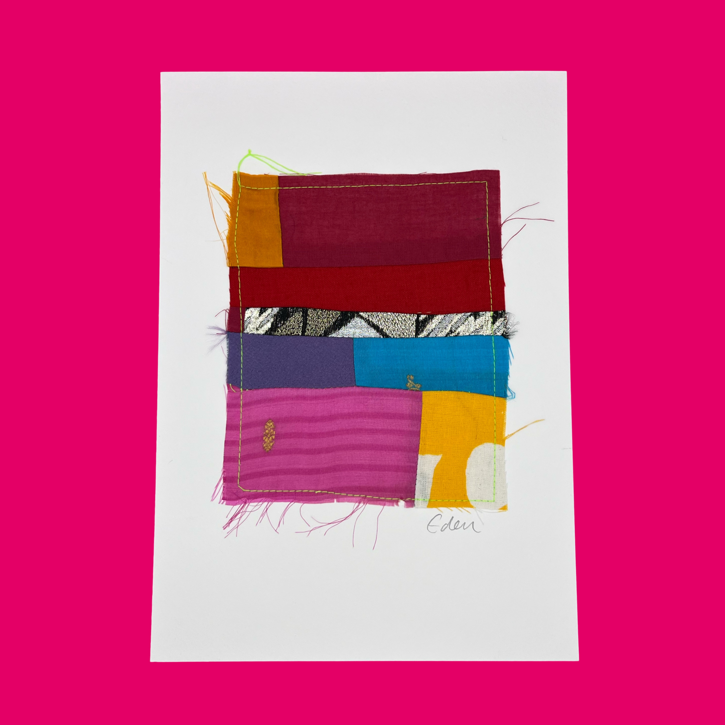 Colourful Patchwork Fabric by Eden Fay