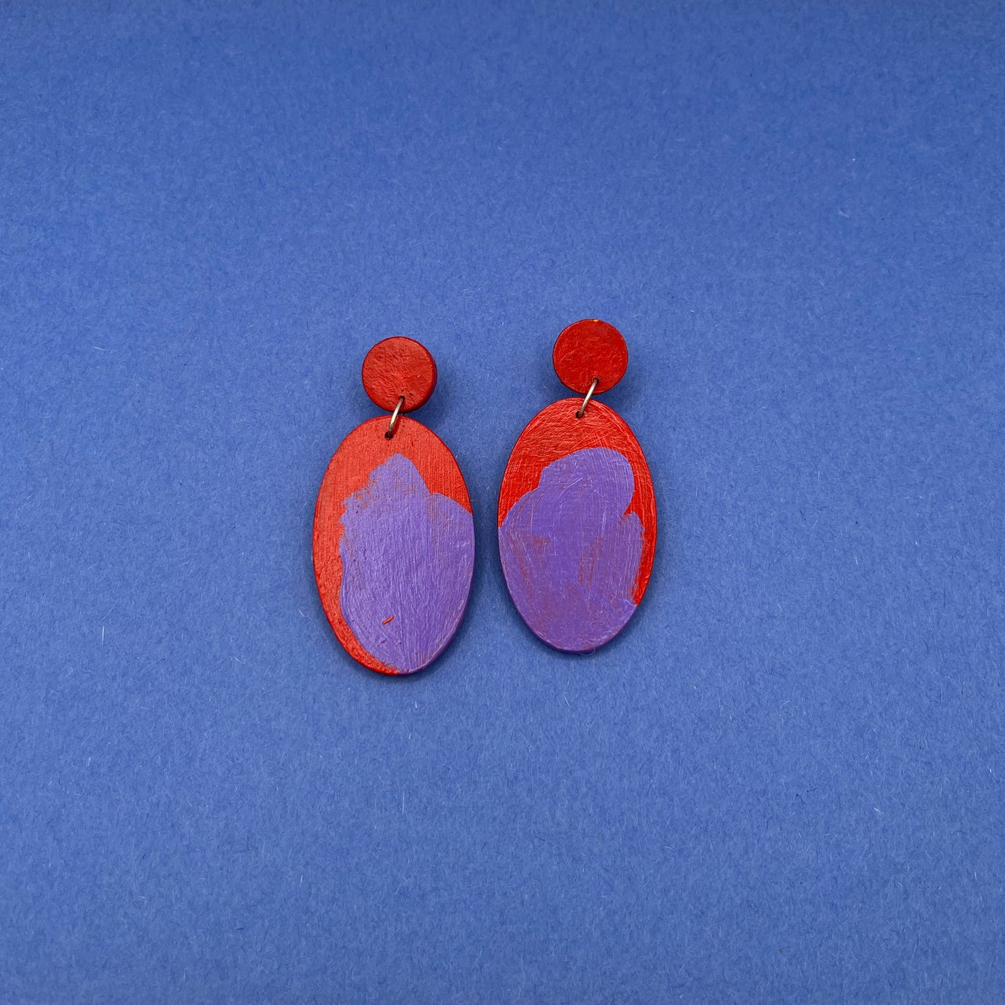 Hand Painted Wooden Statement Earrings 6
