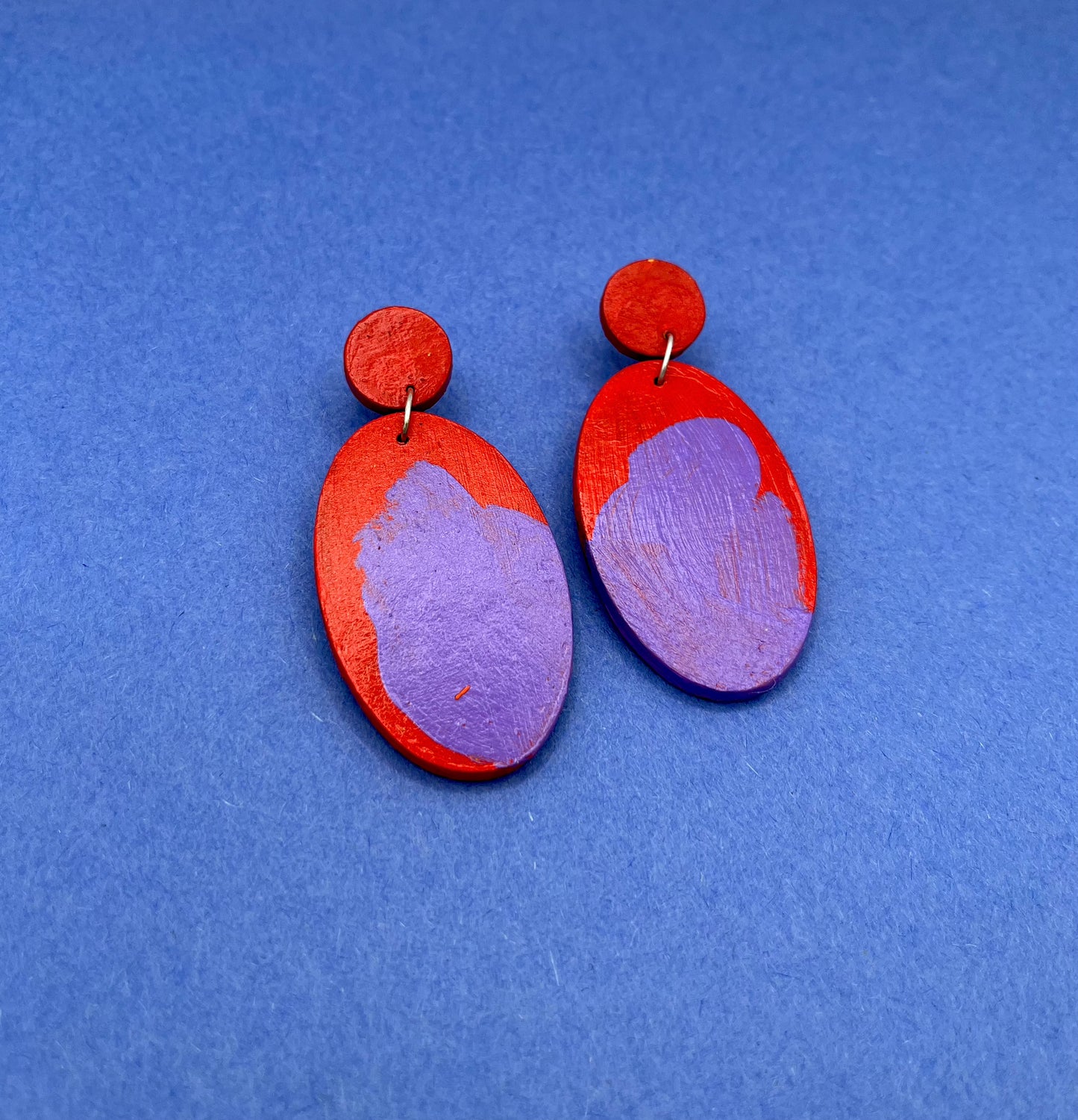 Hand Painted Wooden Statement Earrings 6