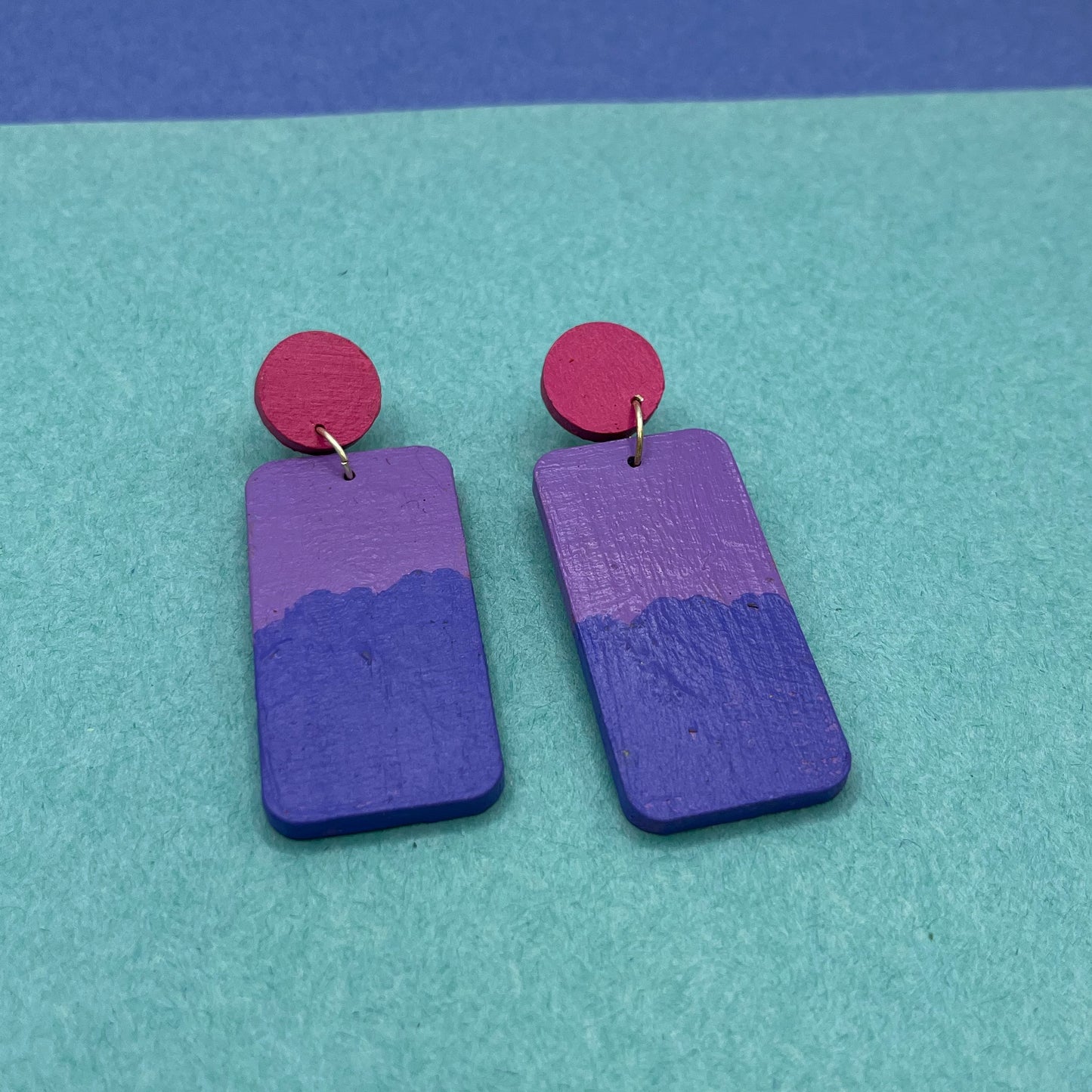 Hand Painted Wooden Statement Earrings 4