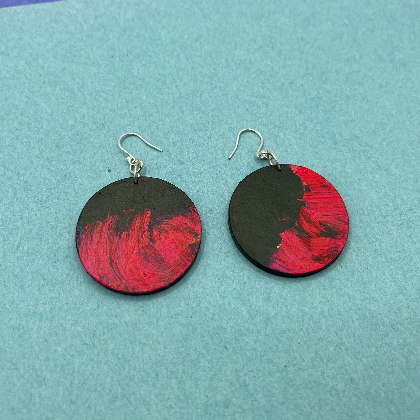 Hand Painted Wooden Statement Earrings 9