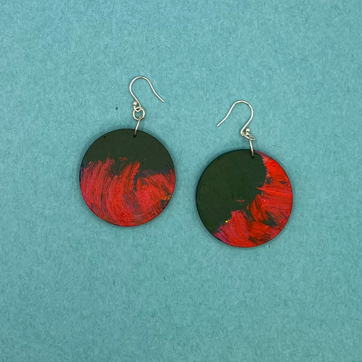 Hand Painted Wooden Statement Earrings 9