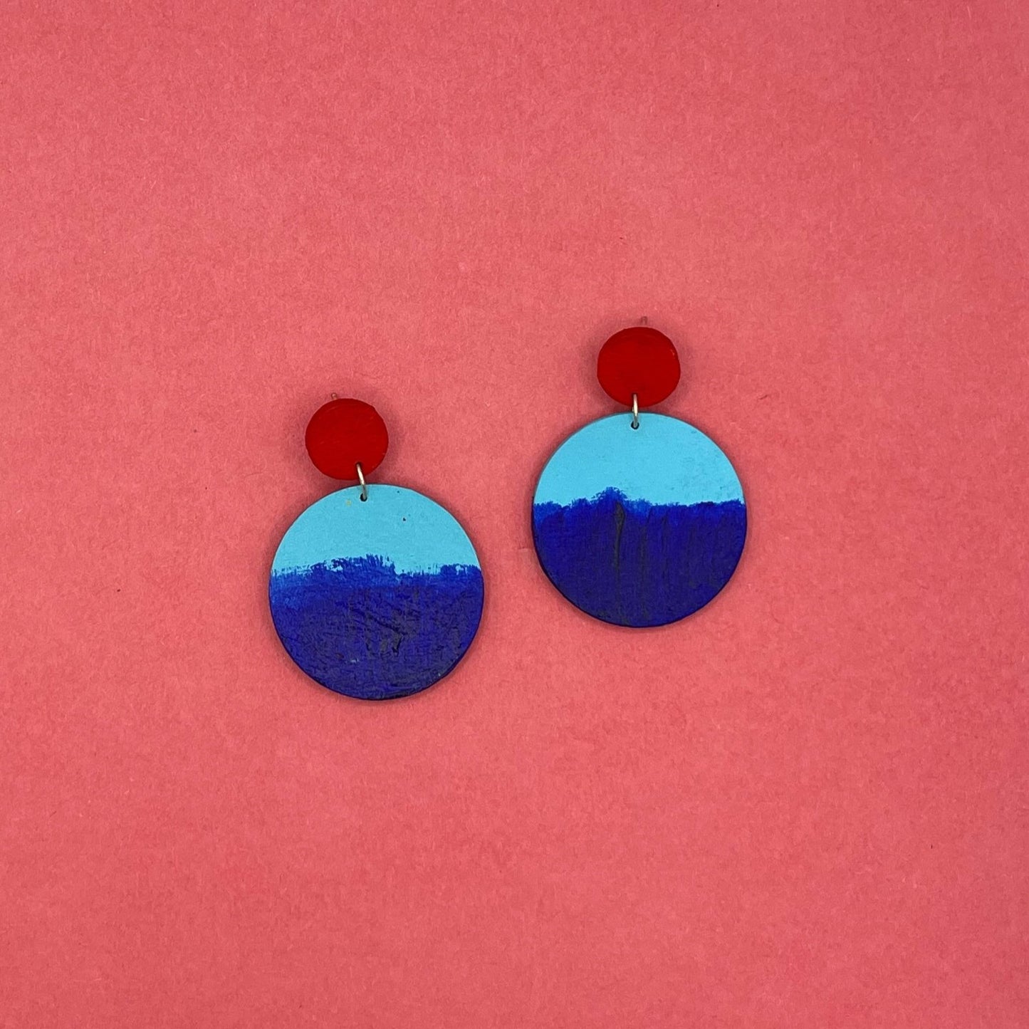 Hand Painted Wooden Statement Earrings 7