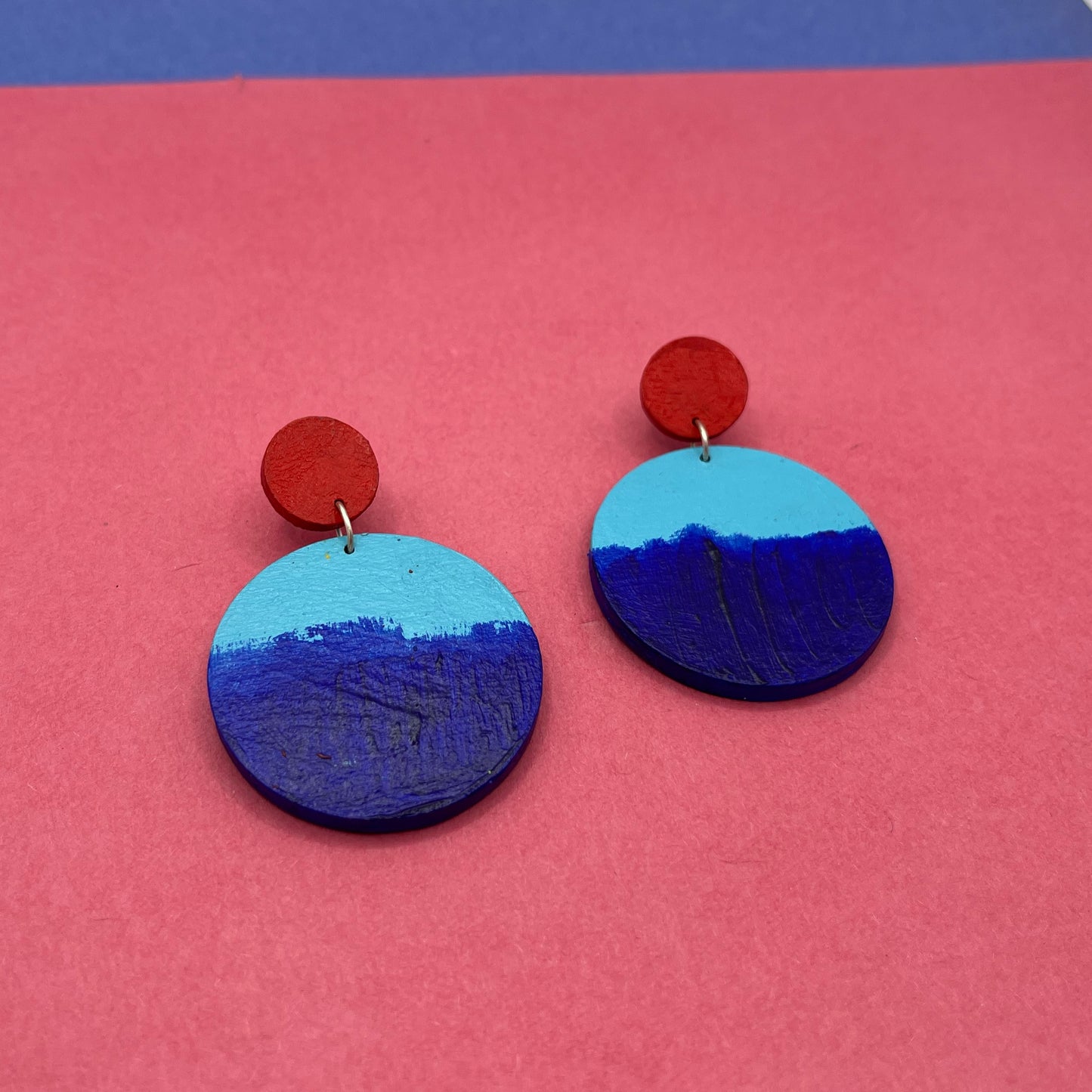 Hand Painted Wooden Statement Earrings 7