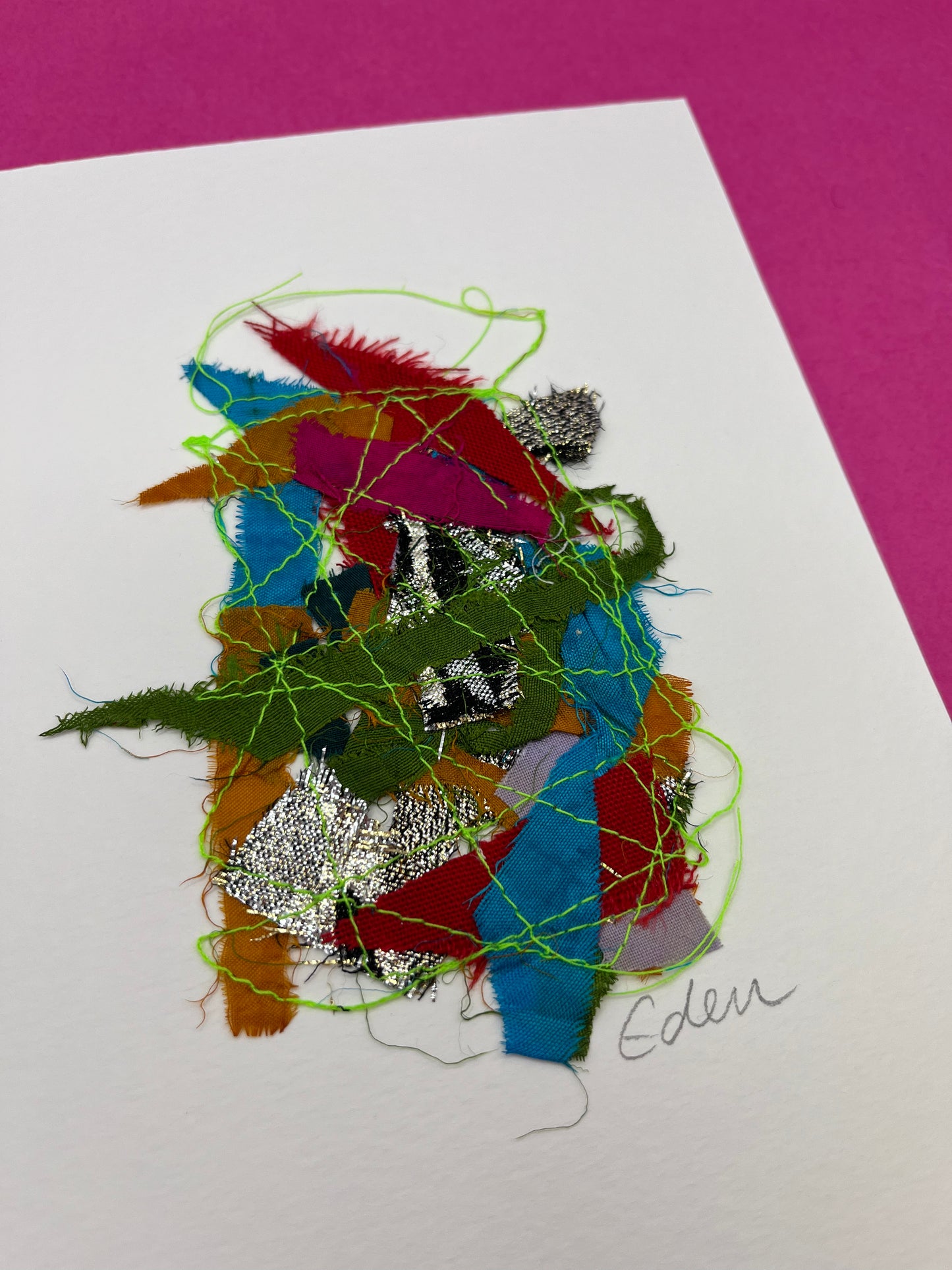 A5 Colourful Patchwork Fabric Sketch 16