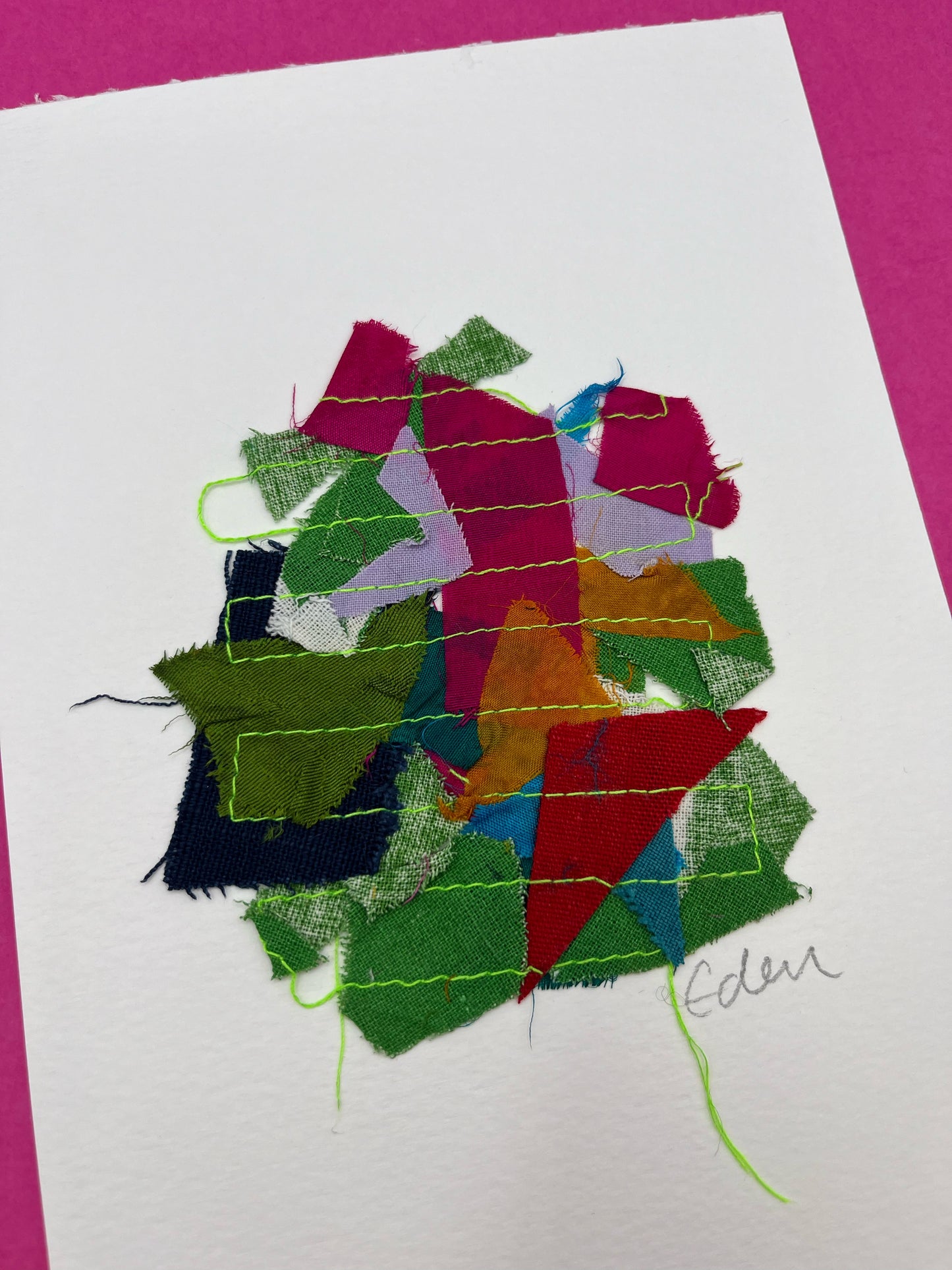 A5 Colourful Patchwork Fabric Sketch 15