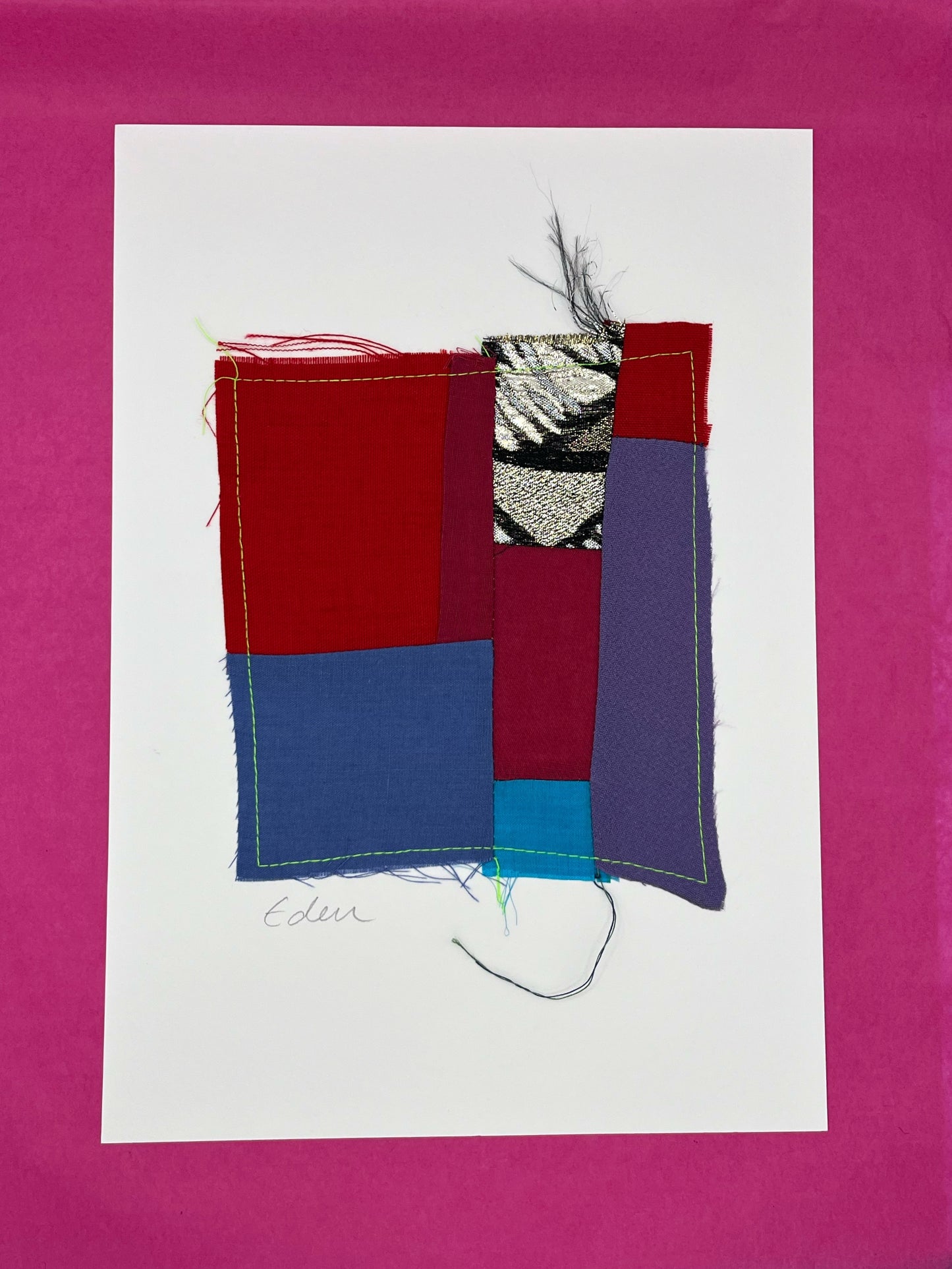 A4 Colourful Patchwork Fabric Sketch 14