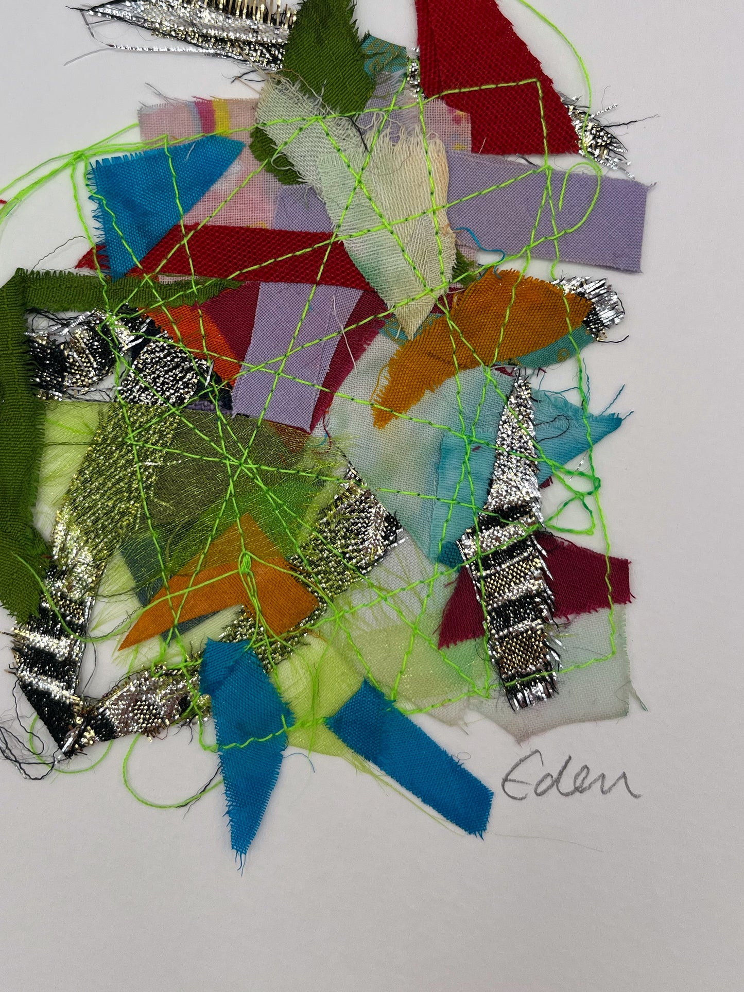A4 Colourful Patchwork Fabric Sketch 12