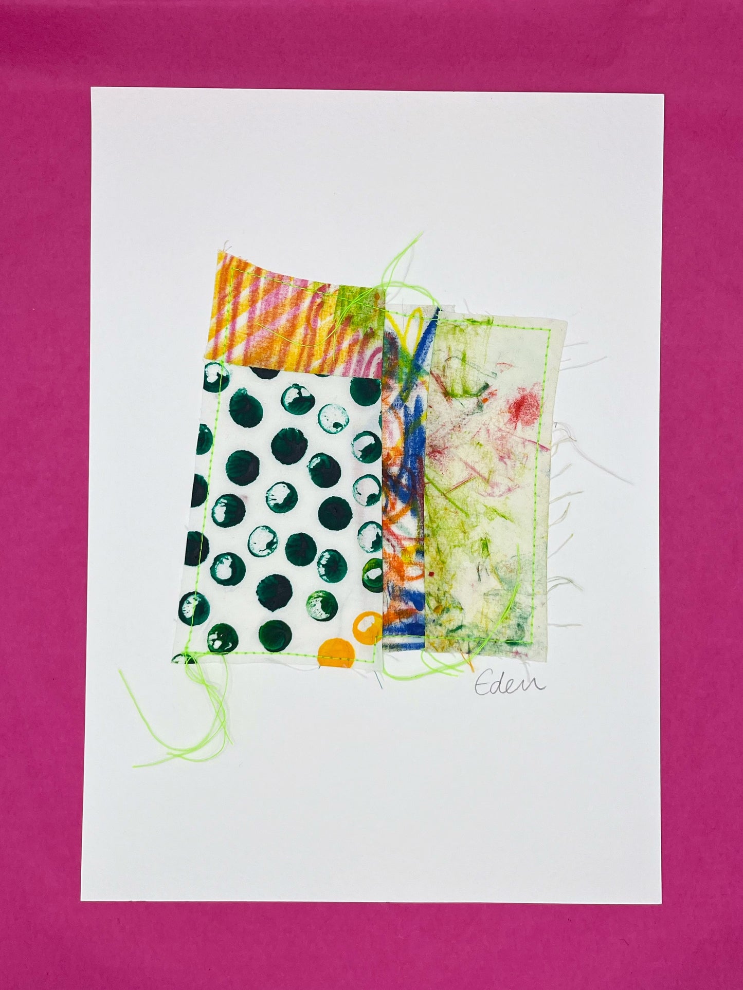 A4 Colourful Patchwork Fabric Sketch 2