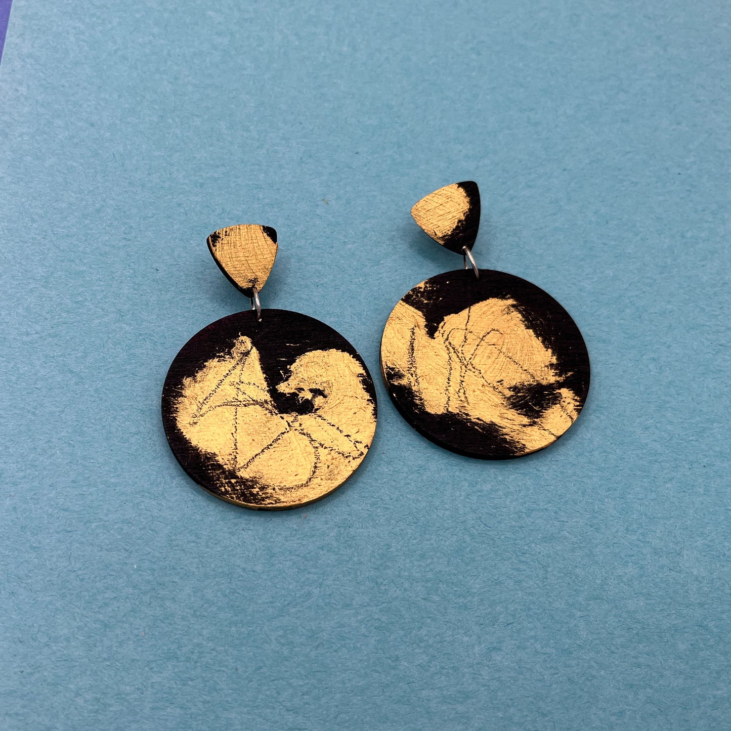 Hand Painted Wooden Statement Earrings 35