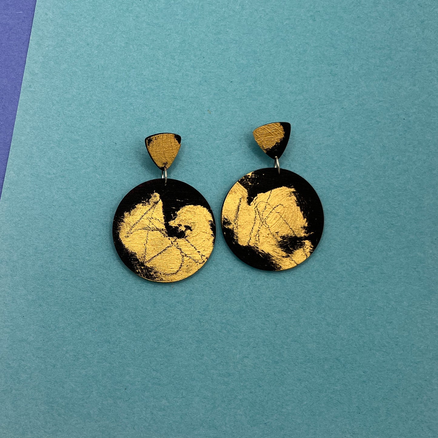 Hand Painted Wooden Statement Earrings 35