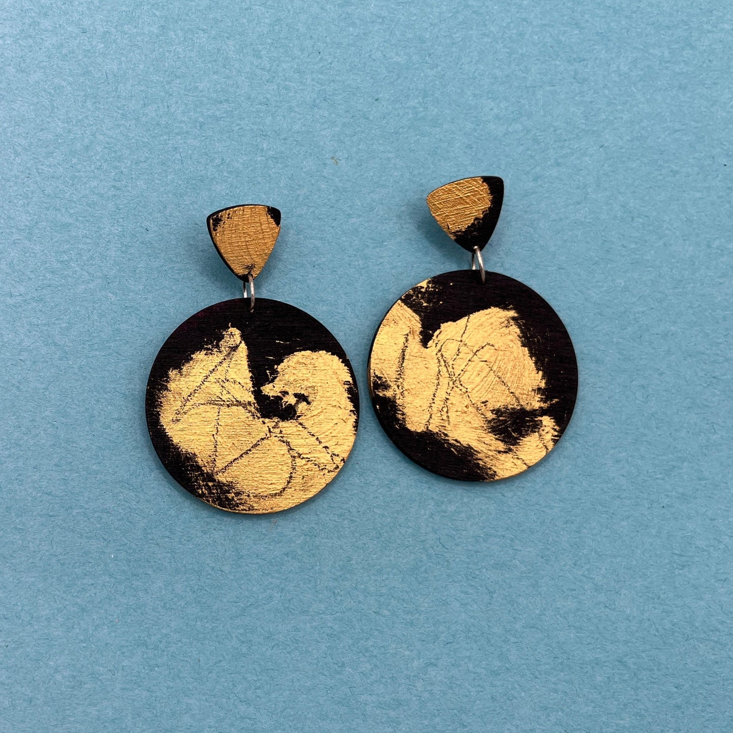 Hand Painted Wooden Statement Earrings 35