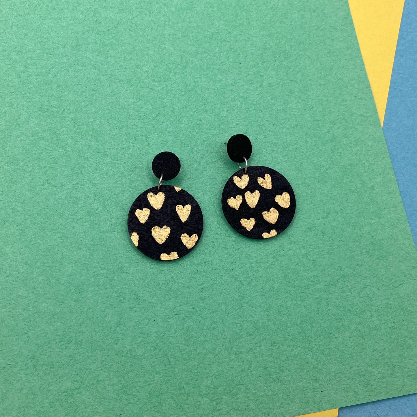 Hand Painted Wooden Statement Earrings 31