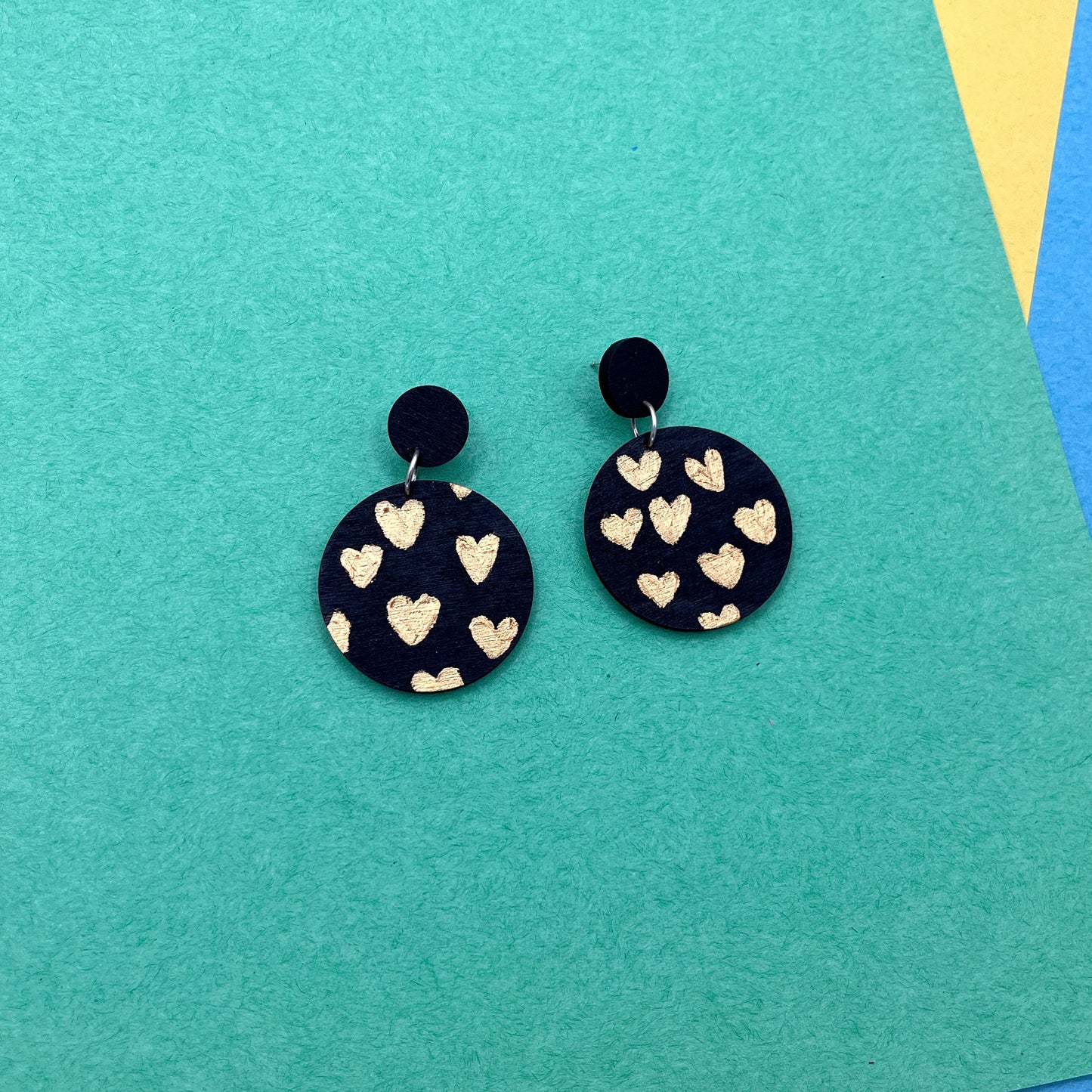 Hand Painted Wooden Statement Earrings 31