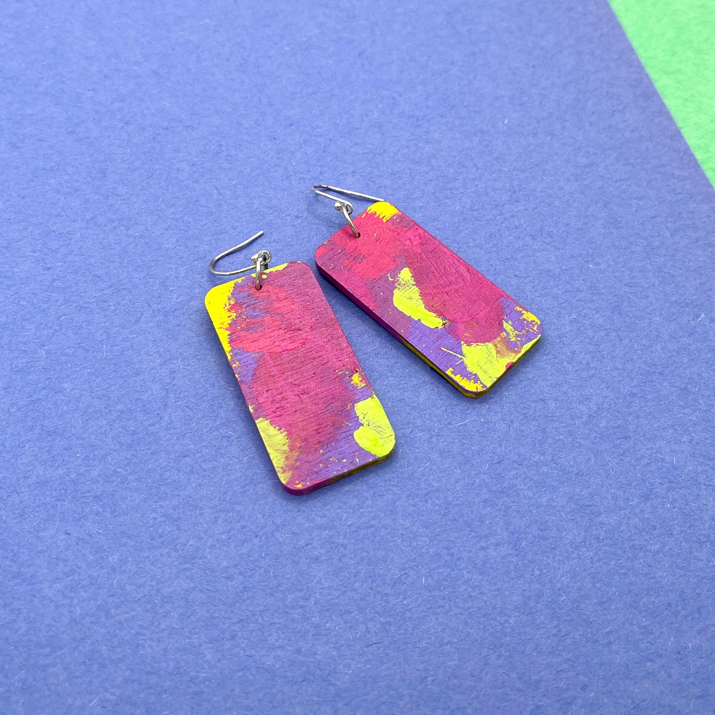 Hand Painted Wooden Statement Earrings 21