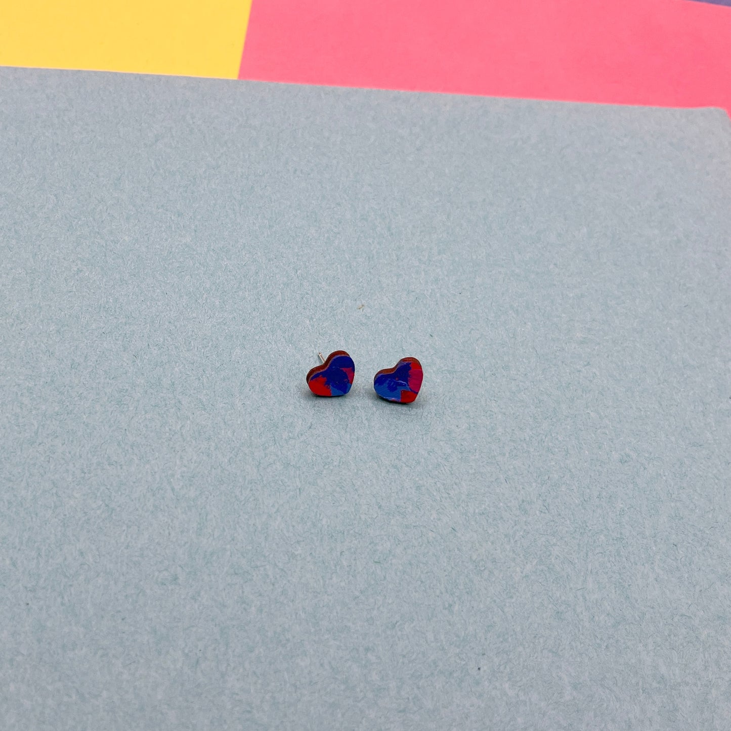 Hand Painted Wooden Stud Earrings 7