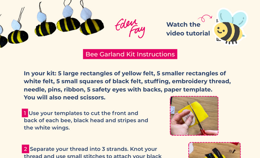Springtime Bee Garland Kit | Creative Team Wellbeing Activity (Bulk Discounts)