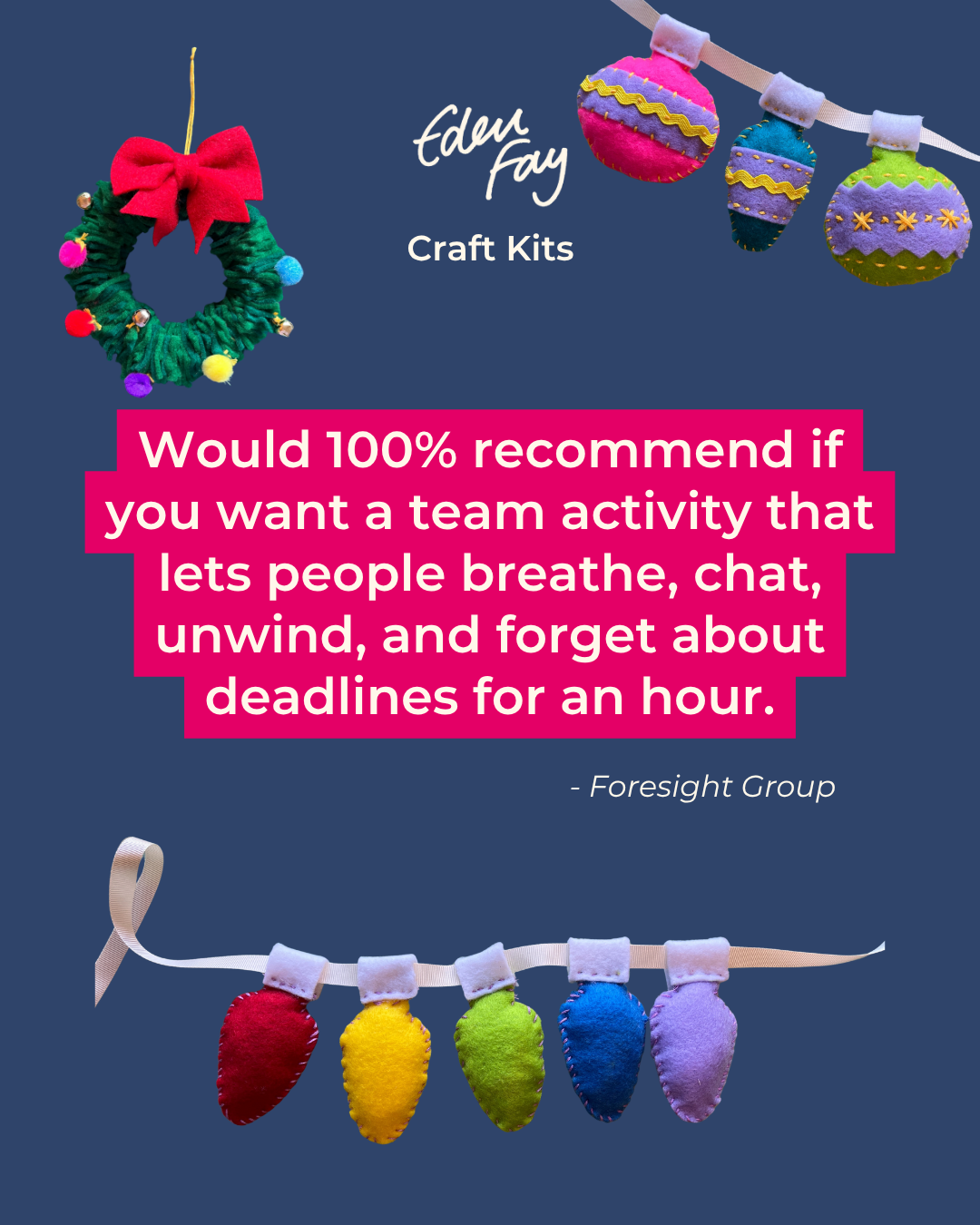 Felt Christmas Wreath Craft Kits for Teams – Mindful Holiday Activity (Bulk Orders & Workshops)