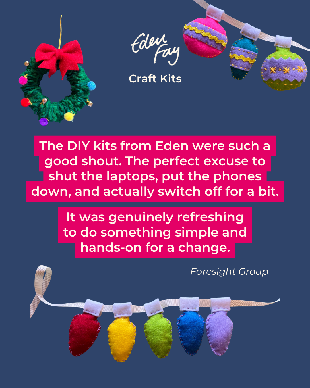 Colourful Felt Baubles Kit - Creative Team Christmas Activity (Bulk Discounts)