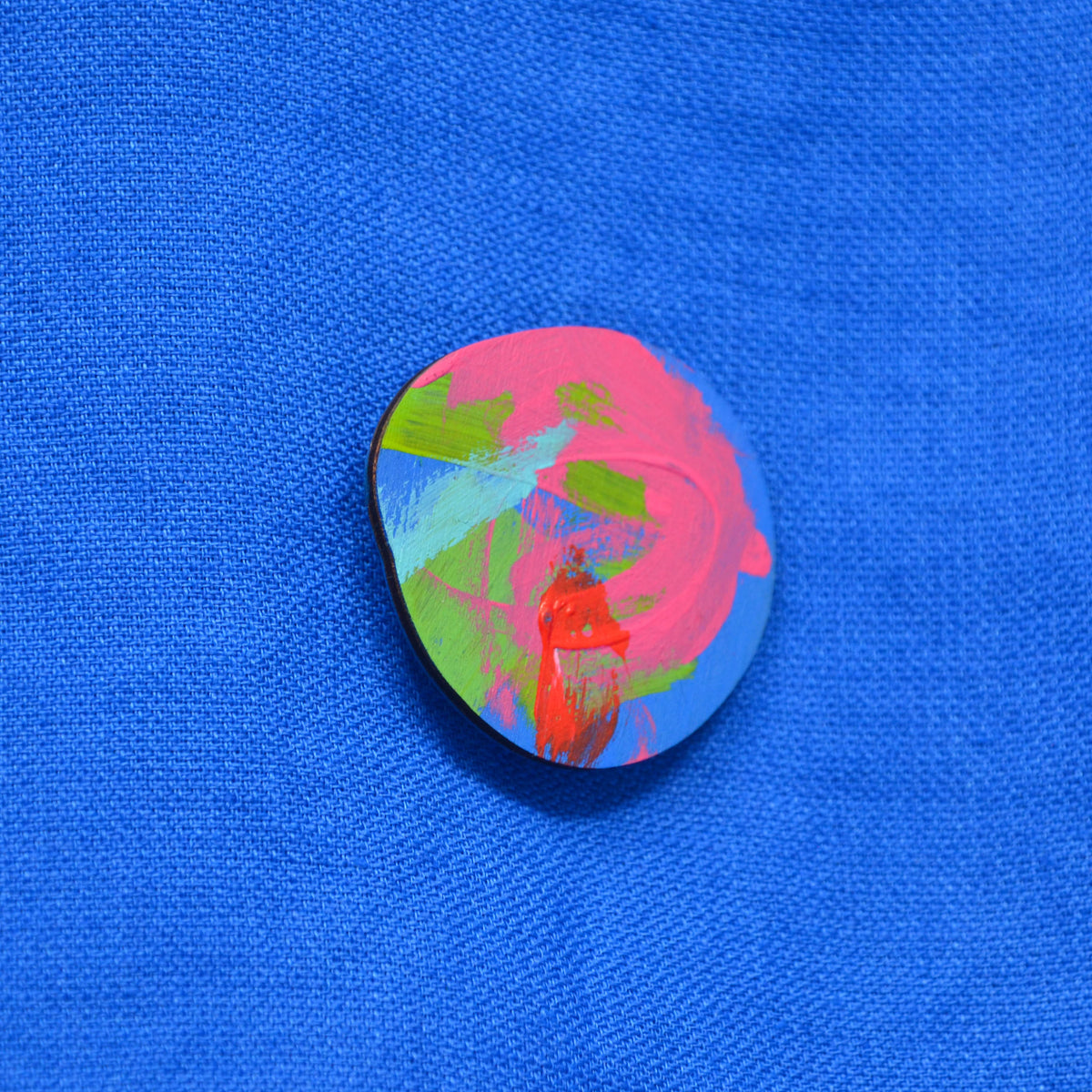 Hand Painted Wooden Brooch 2