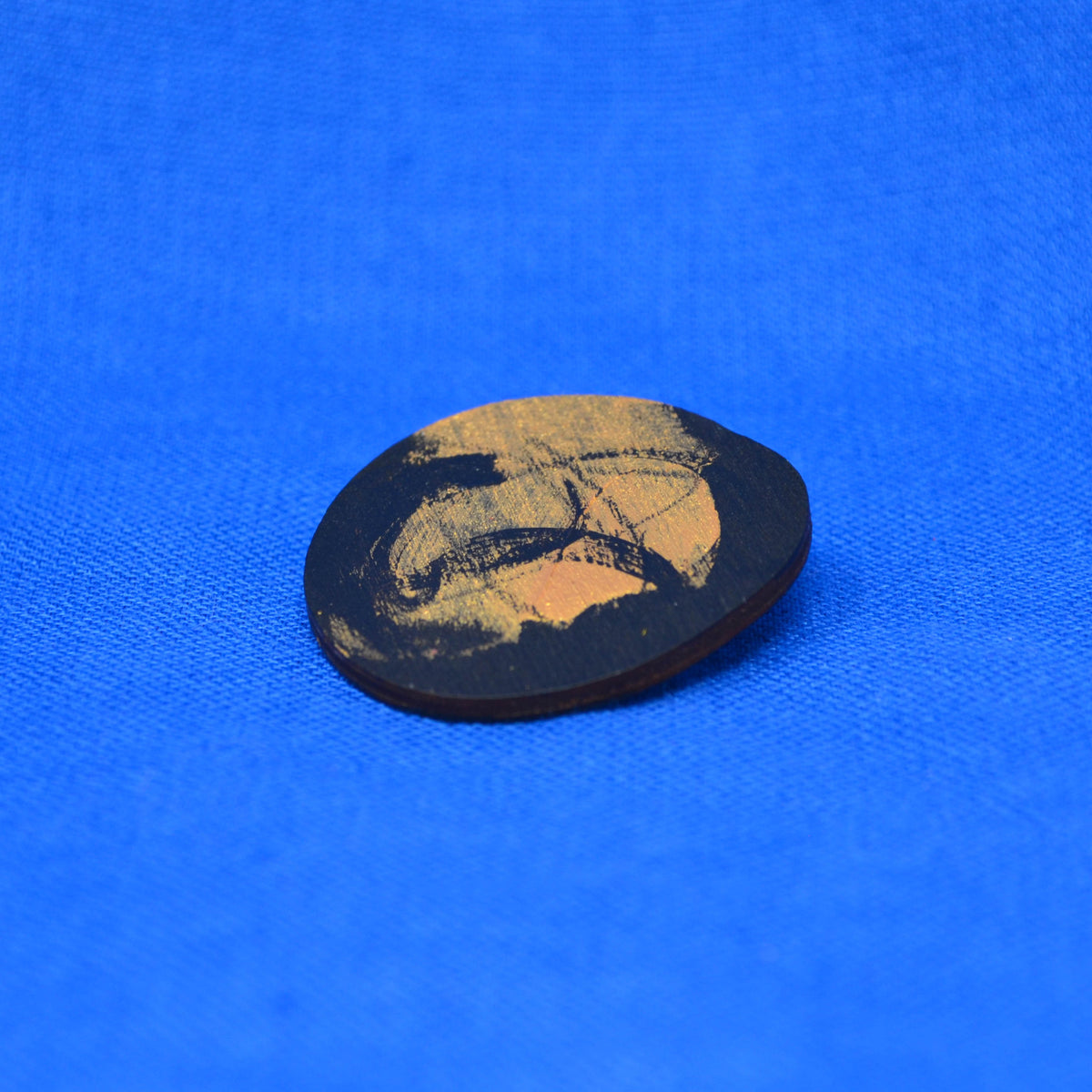 Hand Painted Wooden Brooch 3