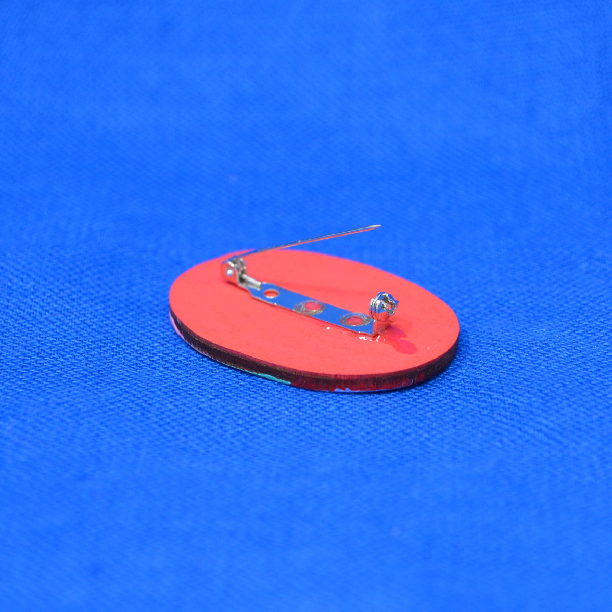 Hand Painted Wooden Brooch 4