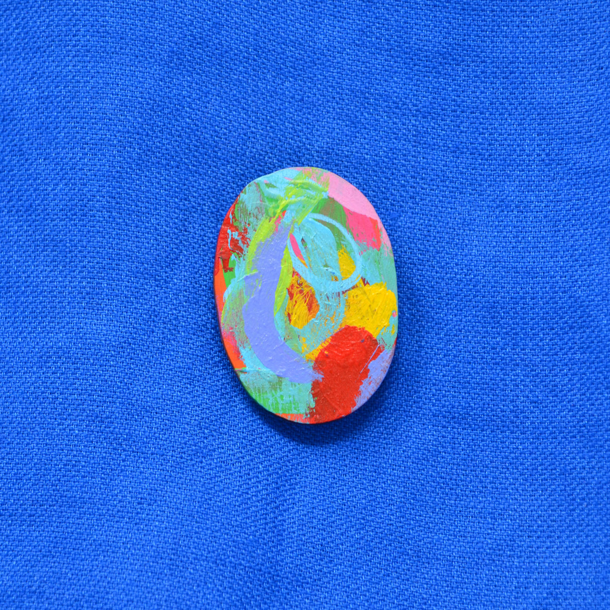 Hand Painted Wooden Brooch 4