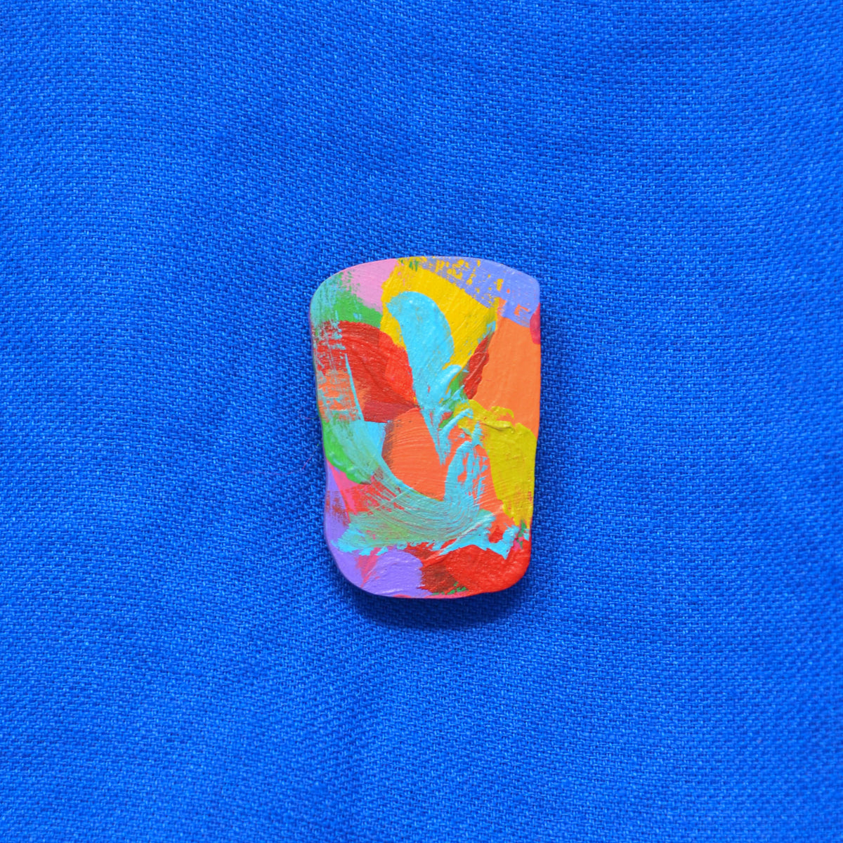 Hand Painted Wooden Brooch 5