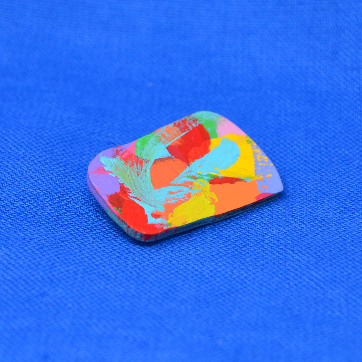 Hand Painted Wooden Brooch 5