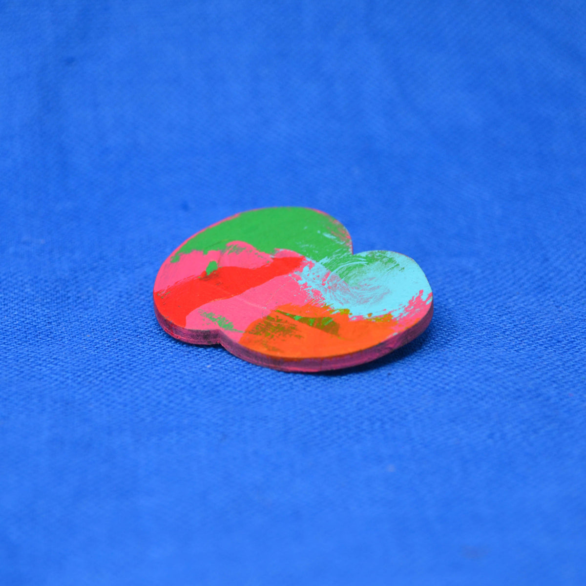 Hand Painted Wooden Brooch 1