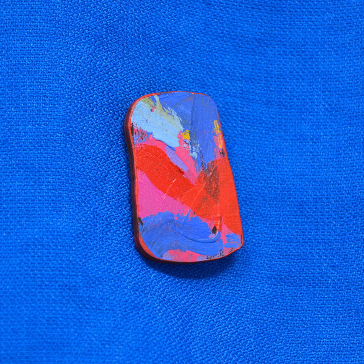 Hand Painted Wooden Brooch 6