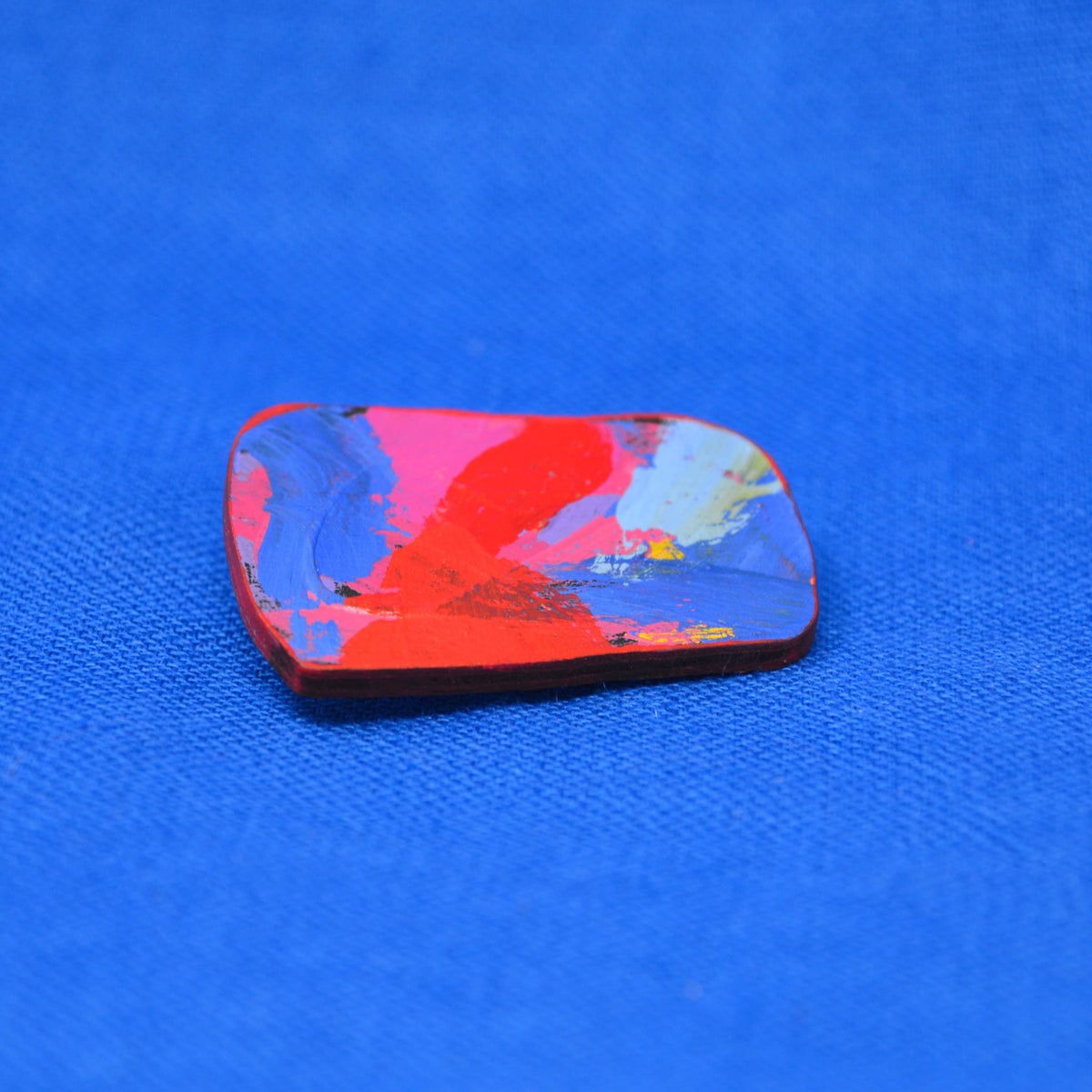 Hand Painted Wooden Brooch 6
