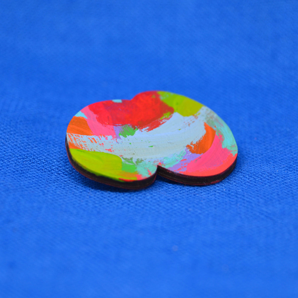 Hand Painted Wooden Brooch 7