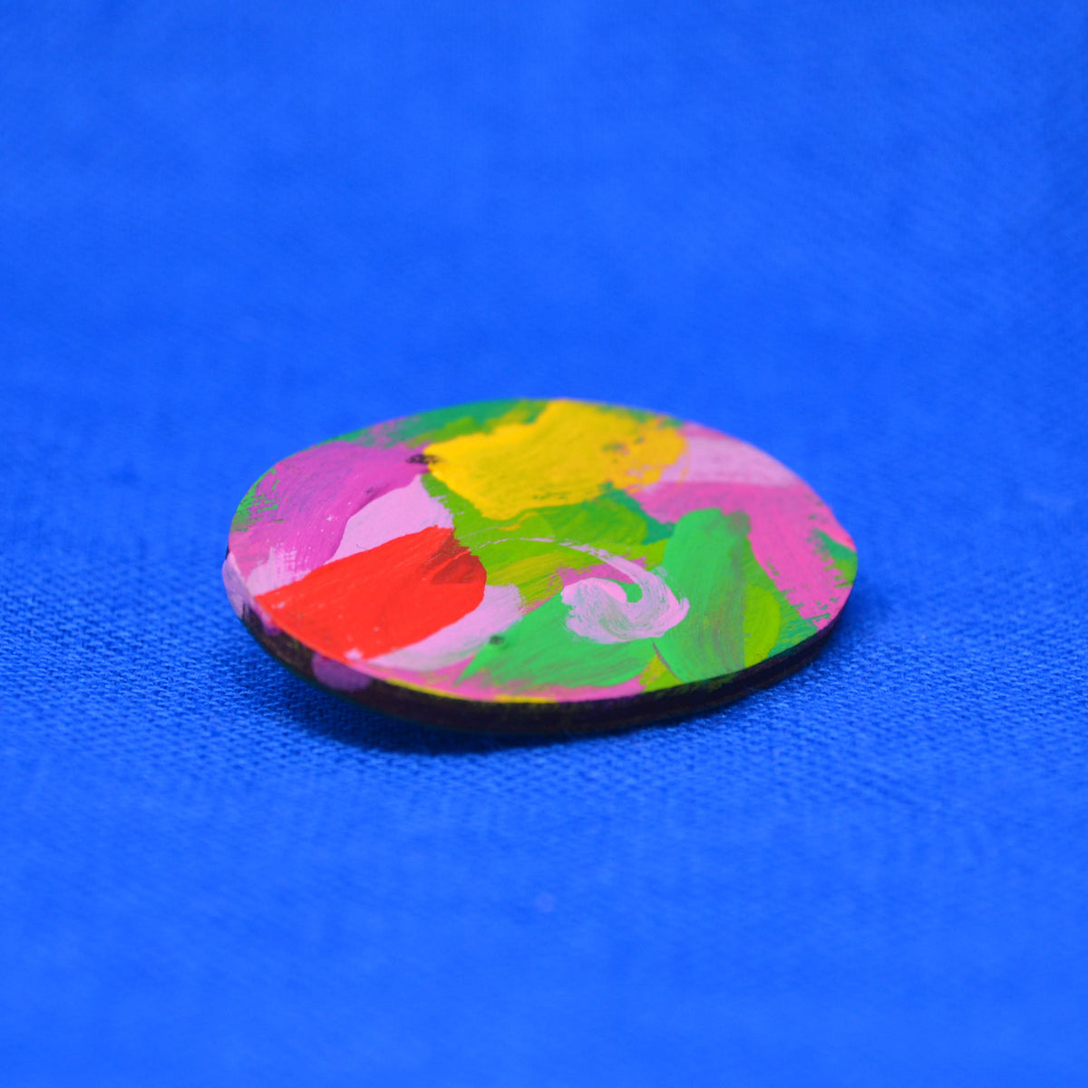 Hand Painted Wooden Brooch 8
