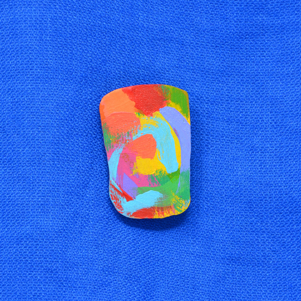 Hand Painted Wooden Brooch 9