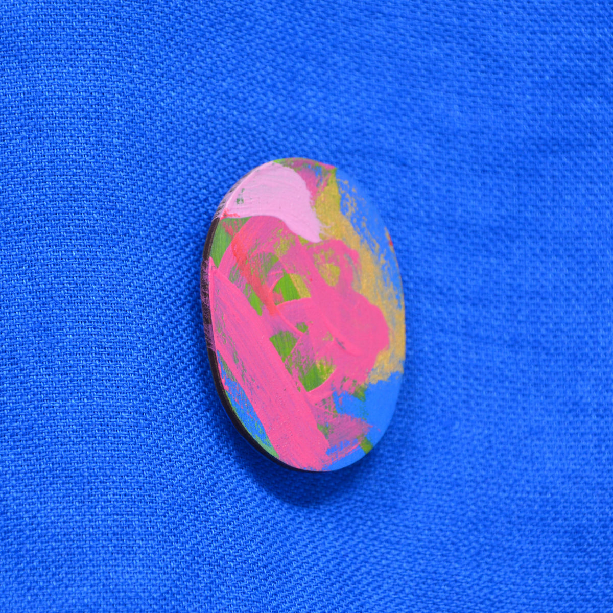 Hand Painted Wooden Brooch 10