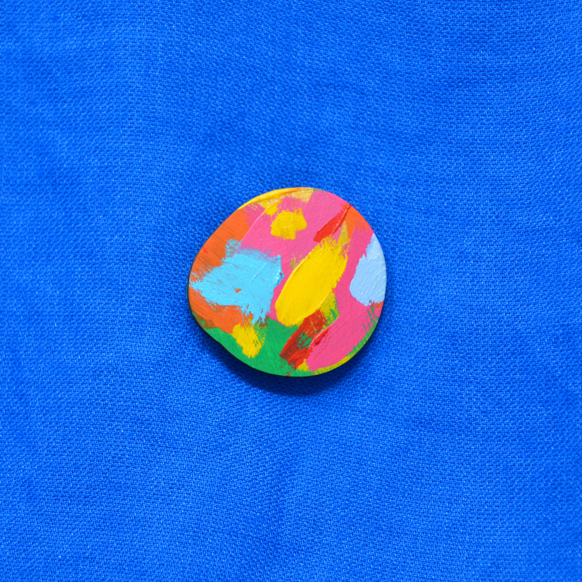 Hand Painted Wooden Brooch 11