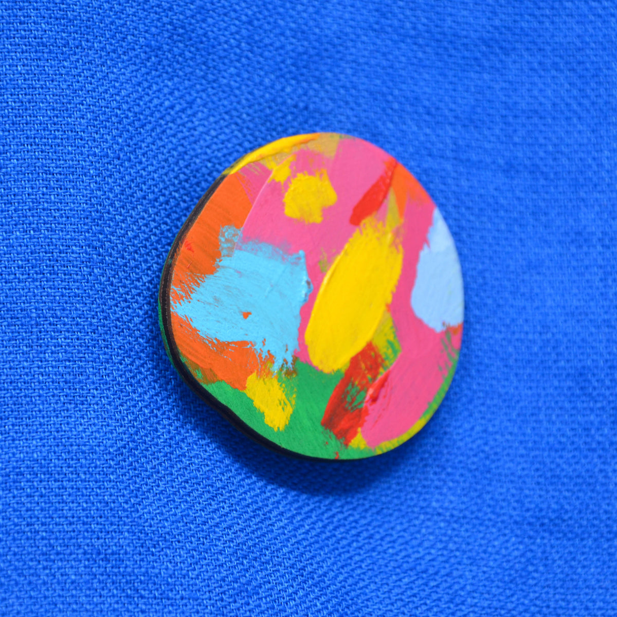 Hand Painted Wooden Brooch 11