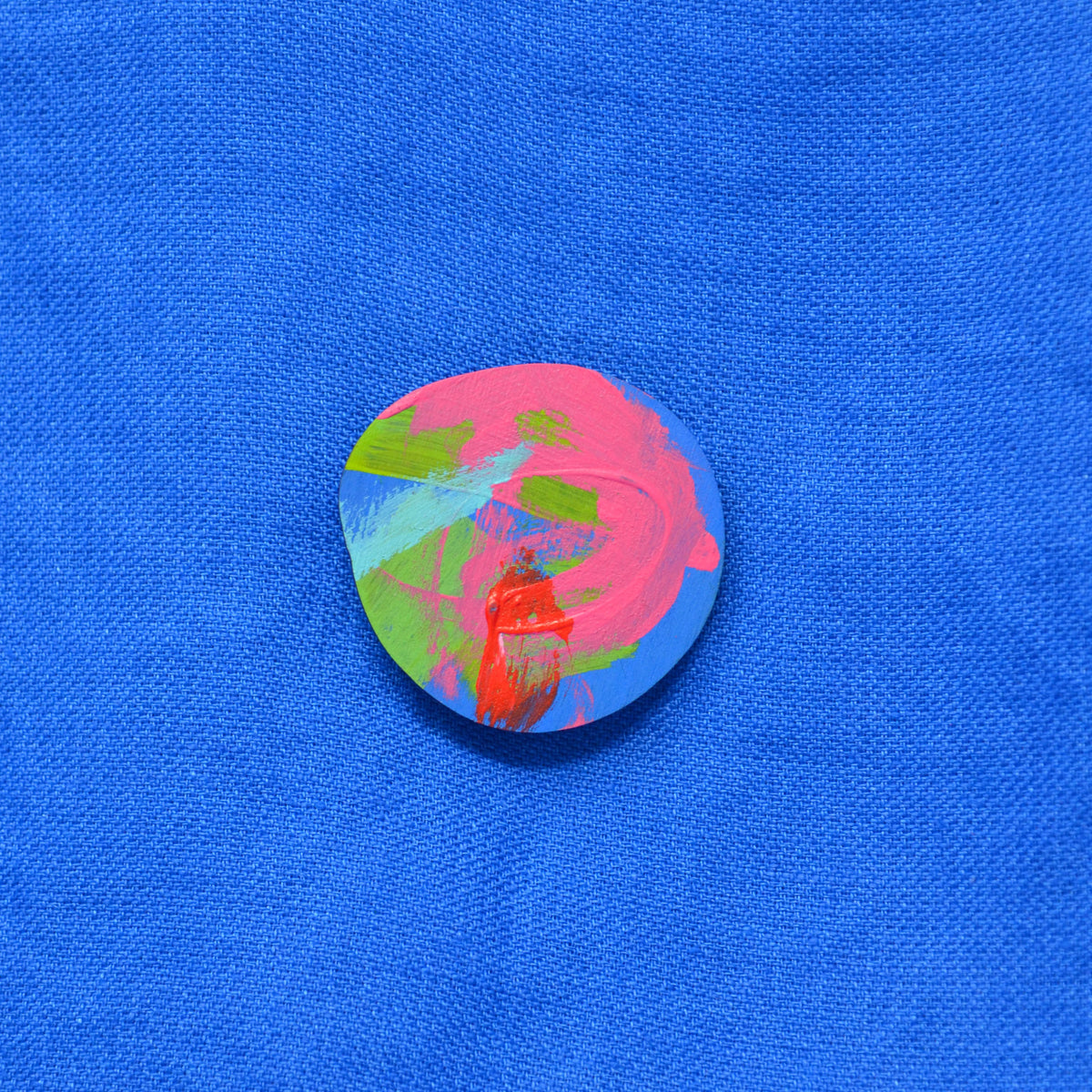 Hand Painted Wooden Brooch 2