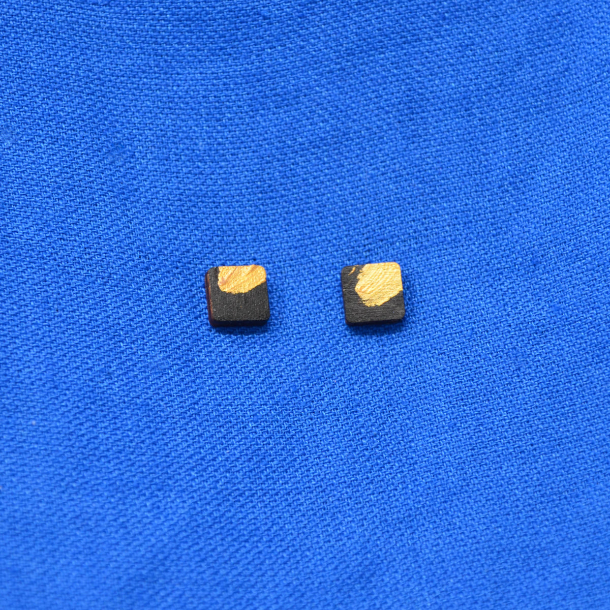 Hand Painted Wooden Stud Square Earrings 9